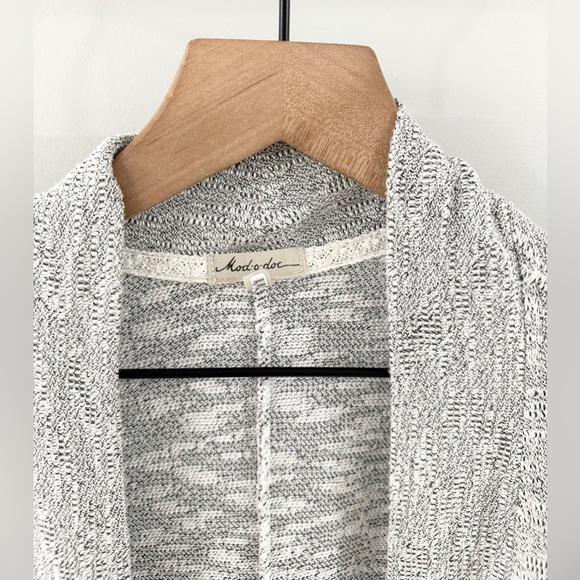 Mododoc 3/4 Sleeve Open Front Cardigan Gray Size Medium - Picture 3 of 5